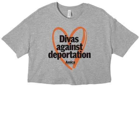 Divas against deportation, a Athletic Heather Women?s Cropped Cotton Tee