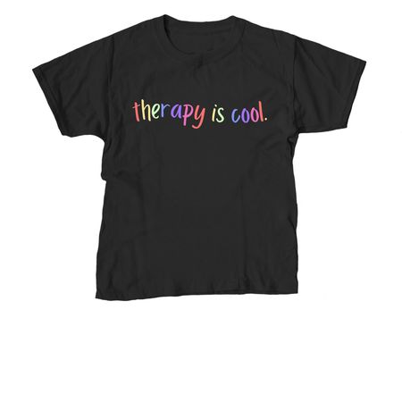 Therapy is cool&nbsp;, a Black Youth Unisex Tee