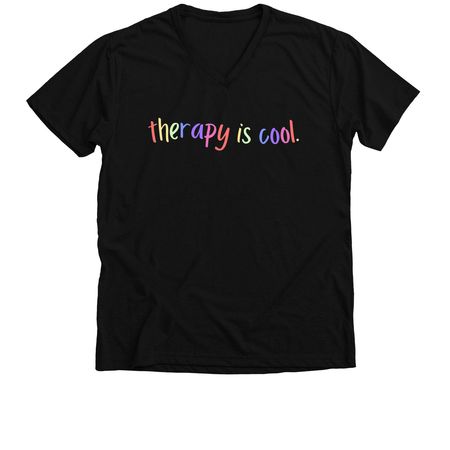 Therapy is cool&nbsp;, a Solid Black Blend Premium V-Neck Tee