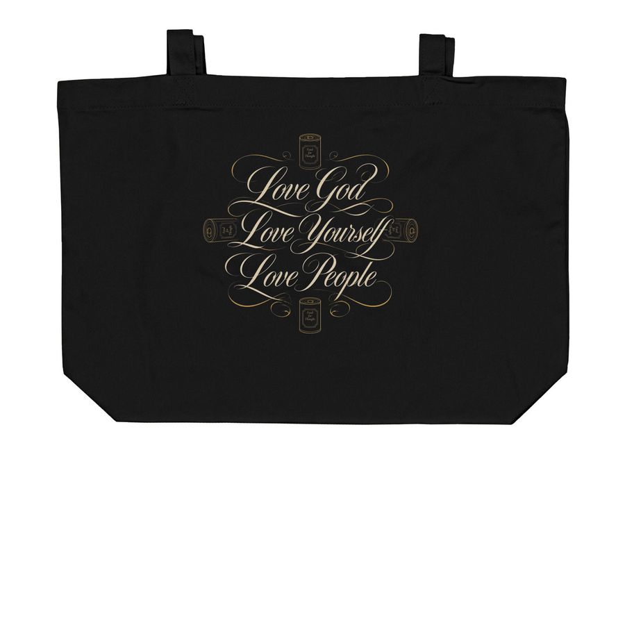 Thoughtful Threads, a Black Large Organic Cotton Tote Bag