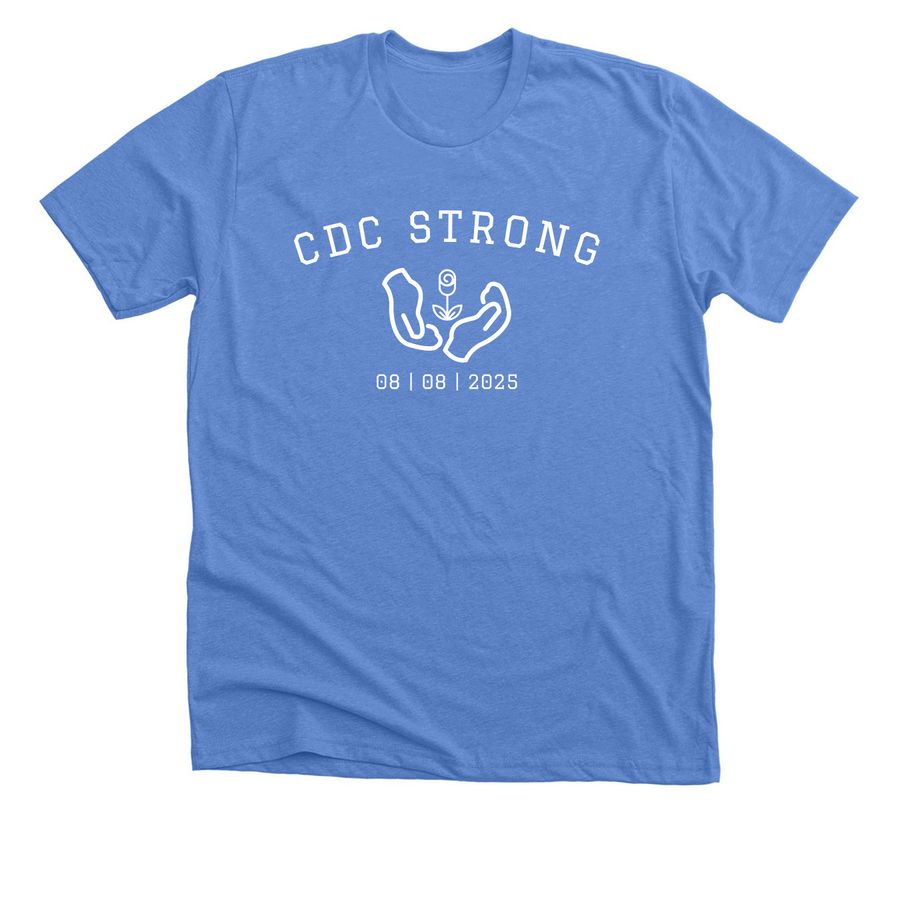 CDC STRONG, a Heather Columbia Blue Premium Unisex Tee