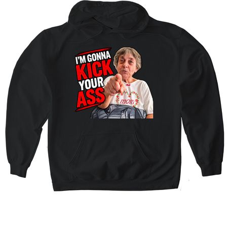 Ass Kicking Grandma, a Black Gildan Softstyle Pullover Hoodie
