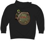 DaaSquatch Round & Proud!, a Black Midweight Pullover Hoodie (back-view)