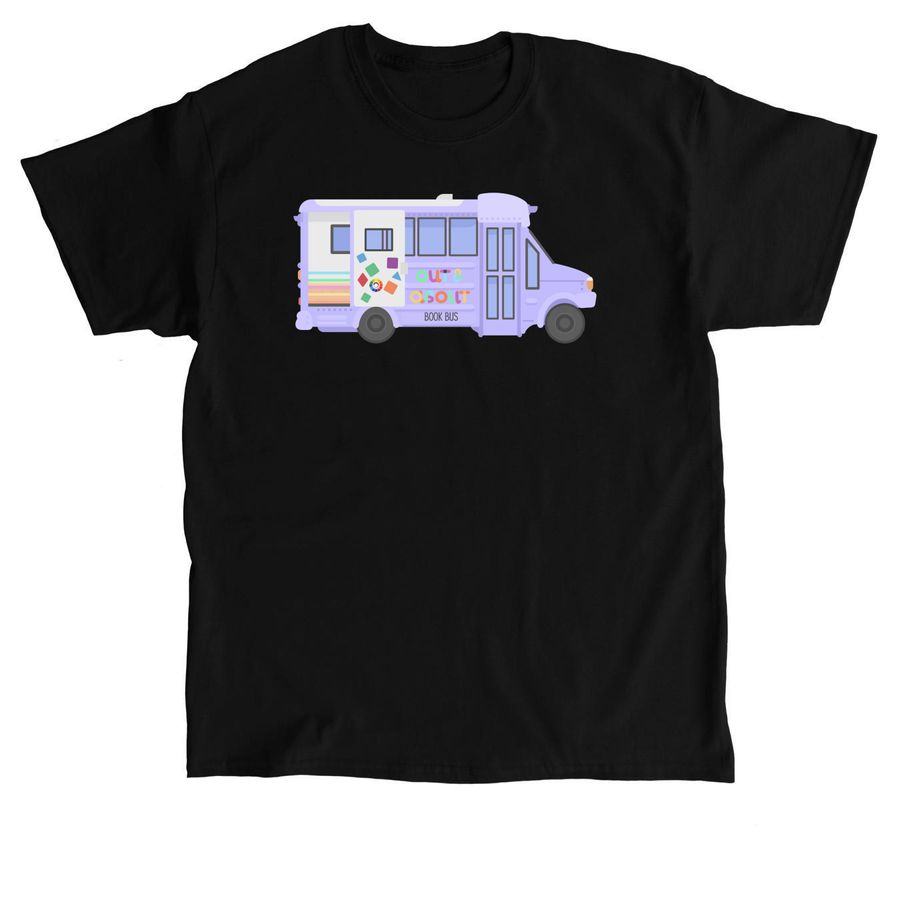 Out & About Book Bus, a Black Classic Unisex Tee