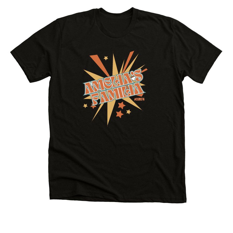 Amelia's FAmilia Race Shirt, a Black Heather Premium Unisex Tee