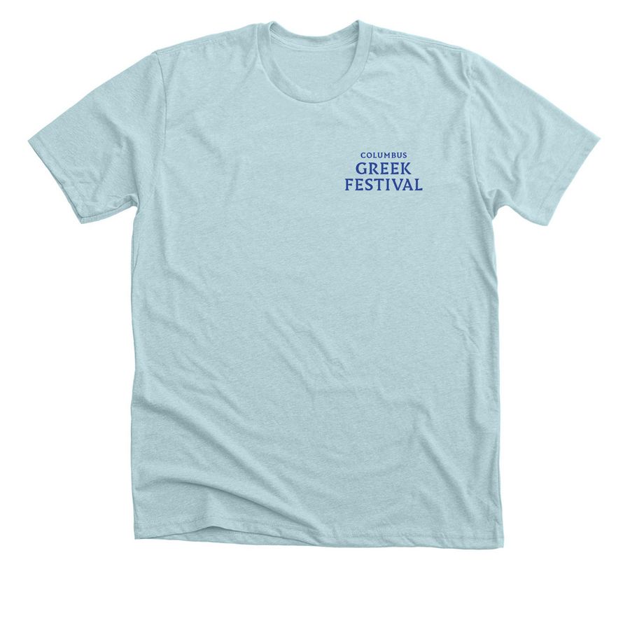 Greek Festival Hellenic Tee, a Heather Ice Blue Premium Unisex Tee