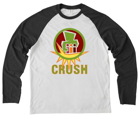 CRUSH&nbsp;, a Space Black/ Bright White Allmade Eco Triblend Colorblock Raglan Long Sleeve Tee