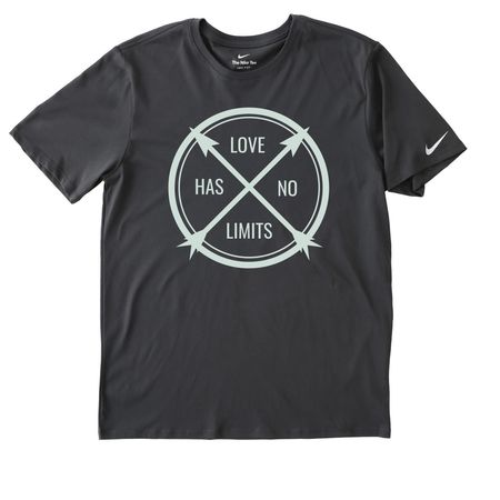 Love has no limits, a Anthracite Nike Dri-FIT Jersey Blend Performance Tee