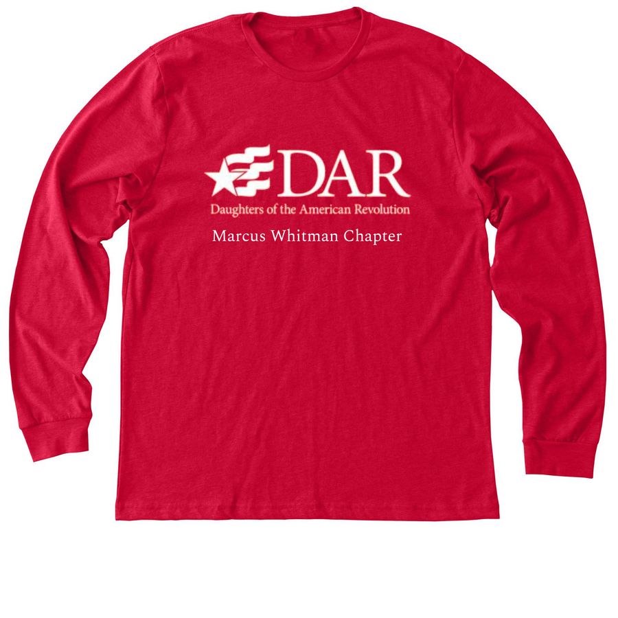 Marcus Whitman, RED shirts America 250, a Heather Red Premium Long Sleeve Tee