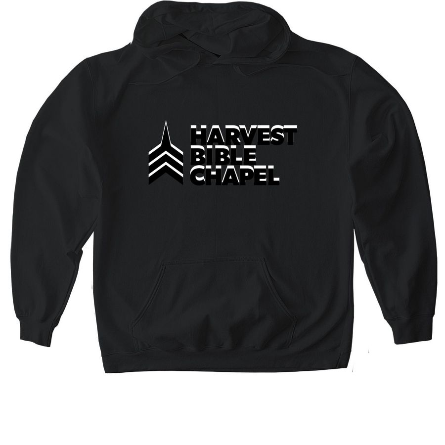 Hoodies and Sweatshirts- black/white logo, a Black Gildan Softstyle Pullover Hoodie