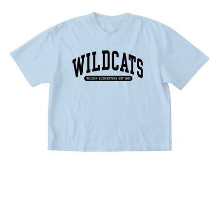 Wildcat Est. Black Font!, a Chambray Comfort Colors Boxy Tee