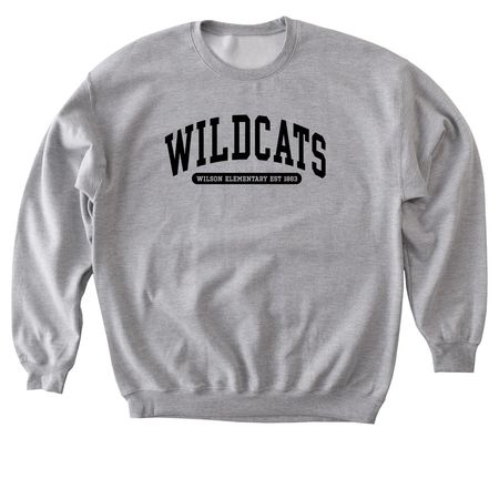 Wildcat Est. Black Font!, a Sport Grey Softstyle Crewneck Sweatshirt