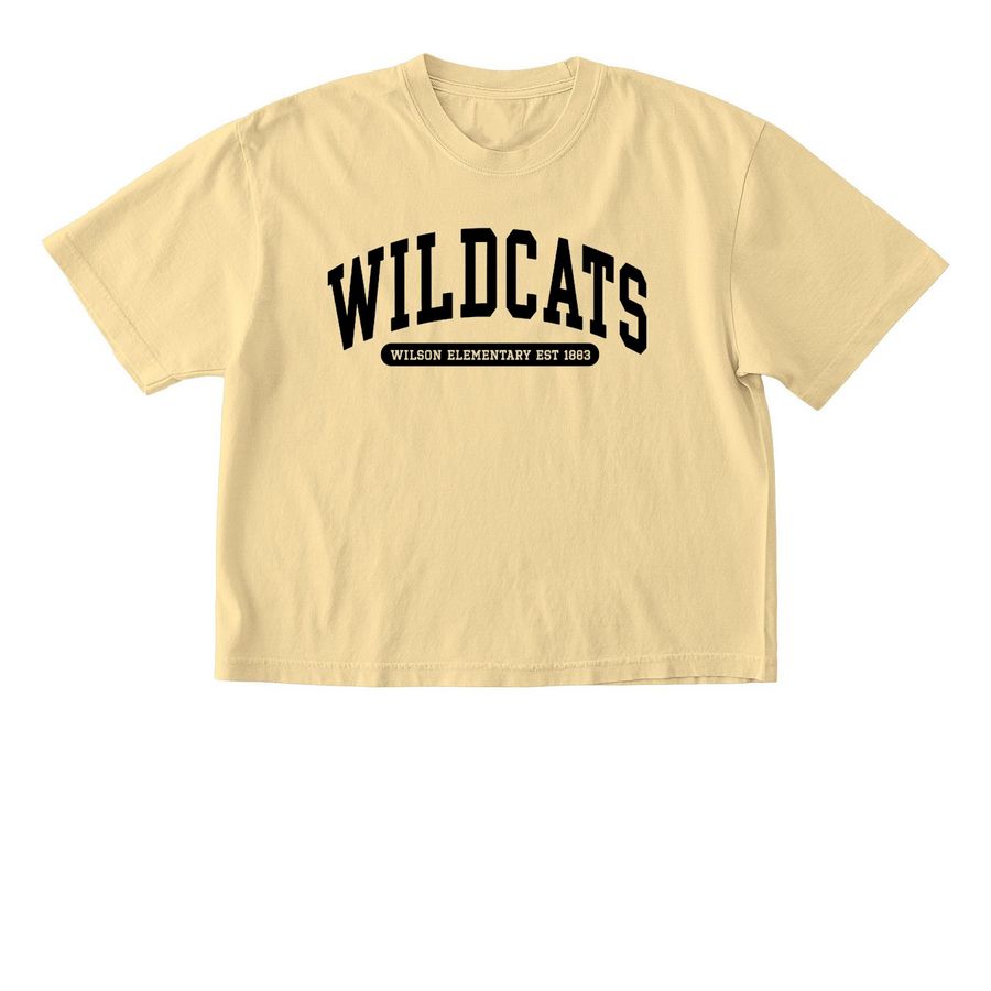 Wildcat Est. Black Font!, a Butter Comfort Colors Boxy Tee