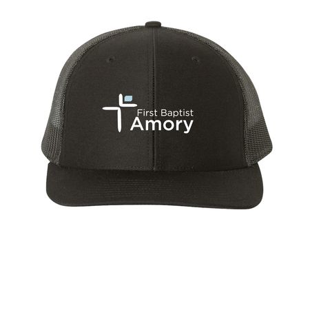 FBC Amory White Logo, a Black Printed Snapback Trucker Cap