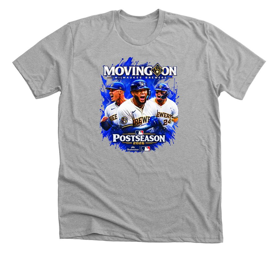 Milwaukee Brewers Moving On MLB Postseason 20, a Athletic Heather Premium Unisex Tee
