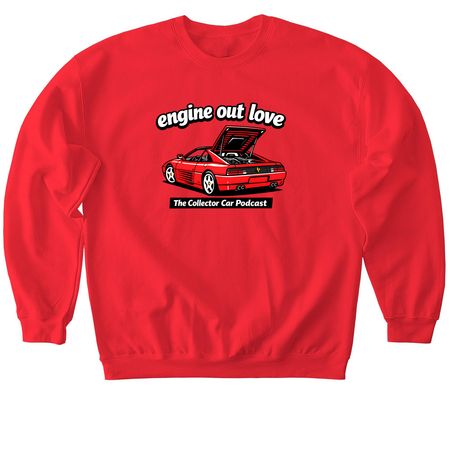 Engine Out Ferrari Love, a Red Softstyle Crewneck Sweatshirt