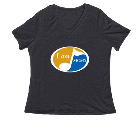 I am MCMS, a Dark Grey Heather Women's Relaxed V-Neck Tee