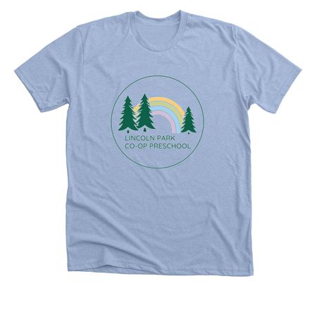 Lincoln Park Co-Op Preschool Adults and Youth, a Heather Baby Blue Premium Unisex Tee