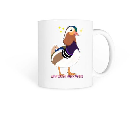 Mandarin Duck Vibes mug, a White Coffee Mug