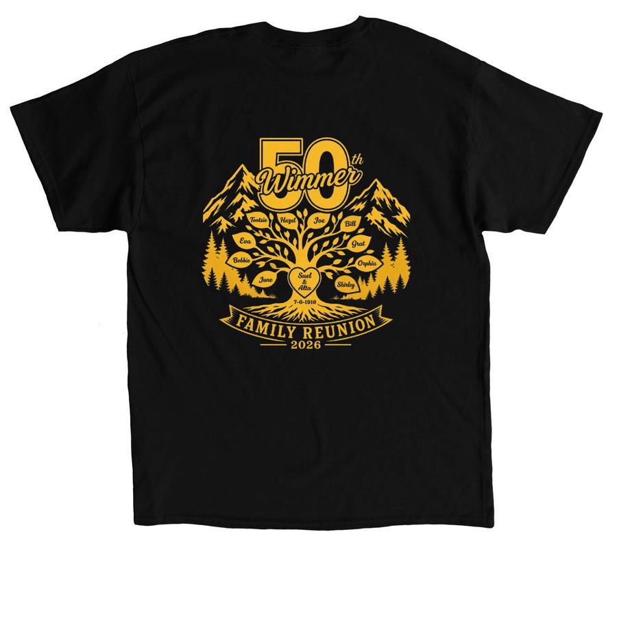 Classic Adult&nbsp;2 Sided&nbsp;, a Black Classic Unisex Tee (back-view)