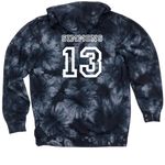 Highlander Podcast Series - Kevin Simmons, a Black Tie Dyed Pullover Hoodie (back-view)