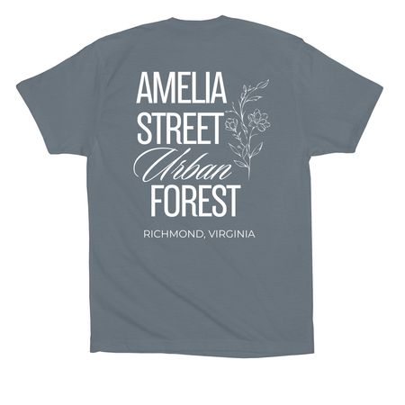 Support the Forest!, a Steel Blue Premium Cotton Tee (back-view)