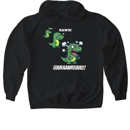 Rawr to the eurawreu, a Black Gildan Softstyle Pullover Hoodie
