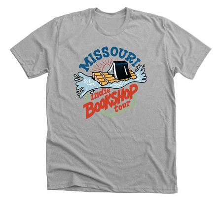 Missouri Indie Bookshop Tour Logo T-Shirt, a Athletic Heather Premium Unisex Tee