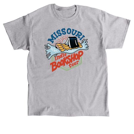 Missouri Indie Bookshop Tour Logo T-Shirt, a Sport Grey Classic Unisex Tee