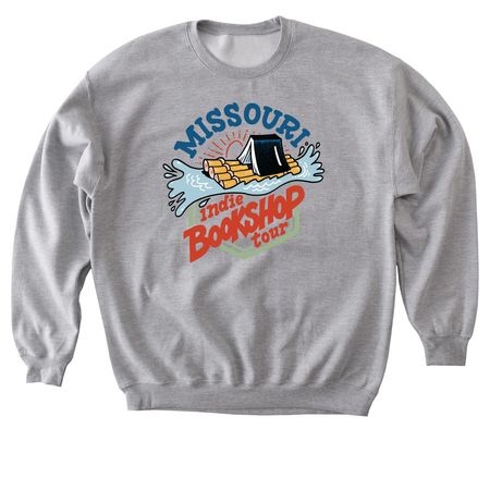 Missouri Indie Bookshop Tour Logo T-Shirt, a Sport Grey Softstyle Crewneck Sweatshirt