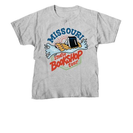 Missouri Indie Bookshop Tour Logo T-Shirt, a Sport Grey Youth Unisex Tee