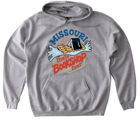 Missouri Indie Bookshop Tour Logo T-Shirt, a Sport Grey Gildan Softstyle Pullover Hoodie