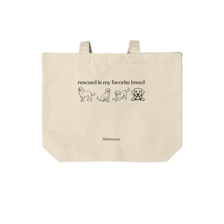 Rescued is my Fav Tote Bag, a Natural Cotton Canvas Tote Bag