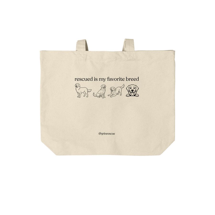 Rescued is my Fav Tote Bag, a Natural Cotton Canvas Tote Bag