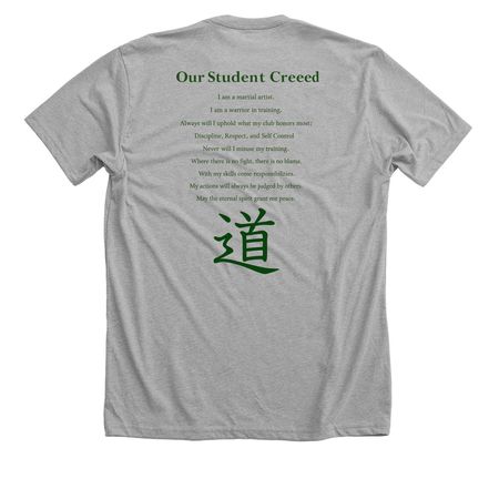 Traditional Dojo Shirt, a Athletic Heather Premium Unisex Tee (back-view)