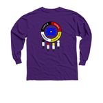 O?Maste? Win - Blue details, a Purple Youth Long Sleeve Tee (back-view)