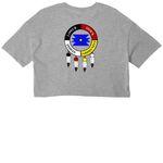 O?Maste? Win - Blue details, a Athletic Heather Women?s Cropped Cotton Tee (back-view)