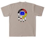 O?Maste? Win - Blue details, a Oatmeal Heavyweight Garment Dye Tee (back-view)