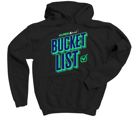 Bucket List 2026, a Black Youth Pullover Hoodie