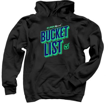 Bucket List 2026, a Black Pullover Hoodie