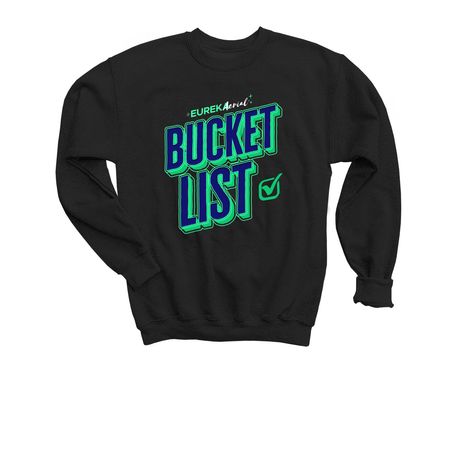 Bucket List 2026, a Black Youth Crewneck Sweatshirt
