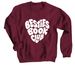 Besties Book Club (white logo), a Maroon Crewneck Sweatshirt