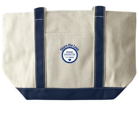 The MLBA Tote, a Natural/Navy Large Two-Tone Canvas Tote Bag