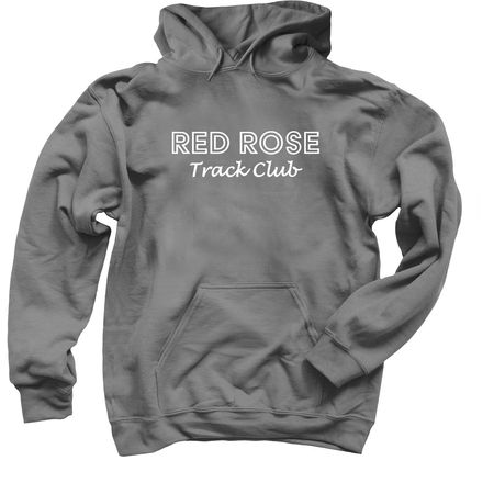 Red Rose Track Club white, a Charcoal Pullover Hoodie