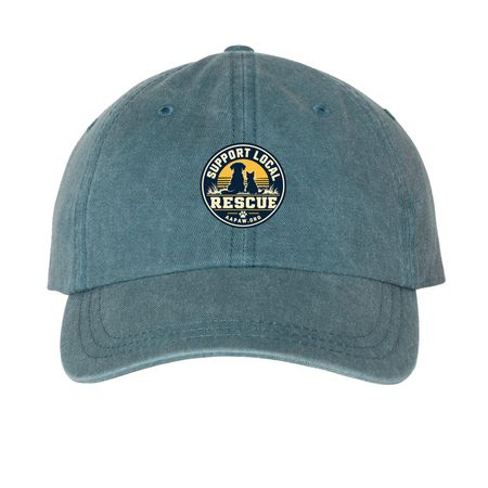 Support Local Rescue Cap, a Teal Printed Pigment Dye Baseball Cap
