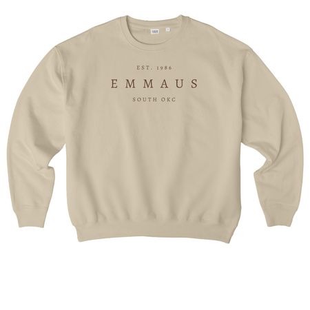 Emmaus S. OKC | Brown Ink, a Desert Dust Stanley/Stella Ledger Dry Crewneck Sweatshirt