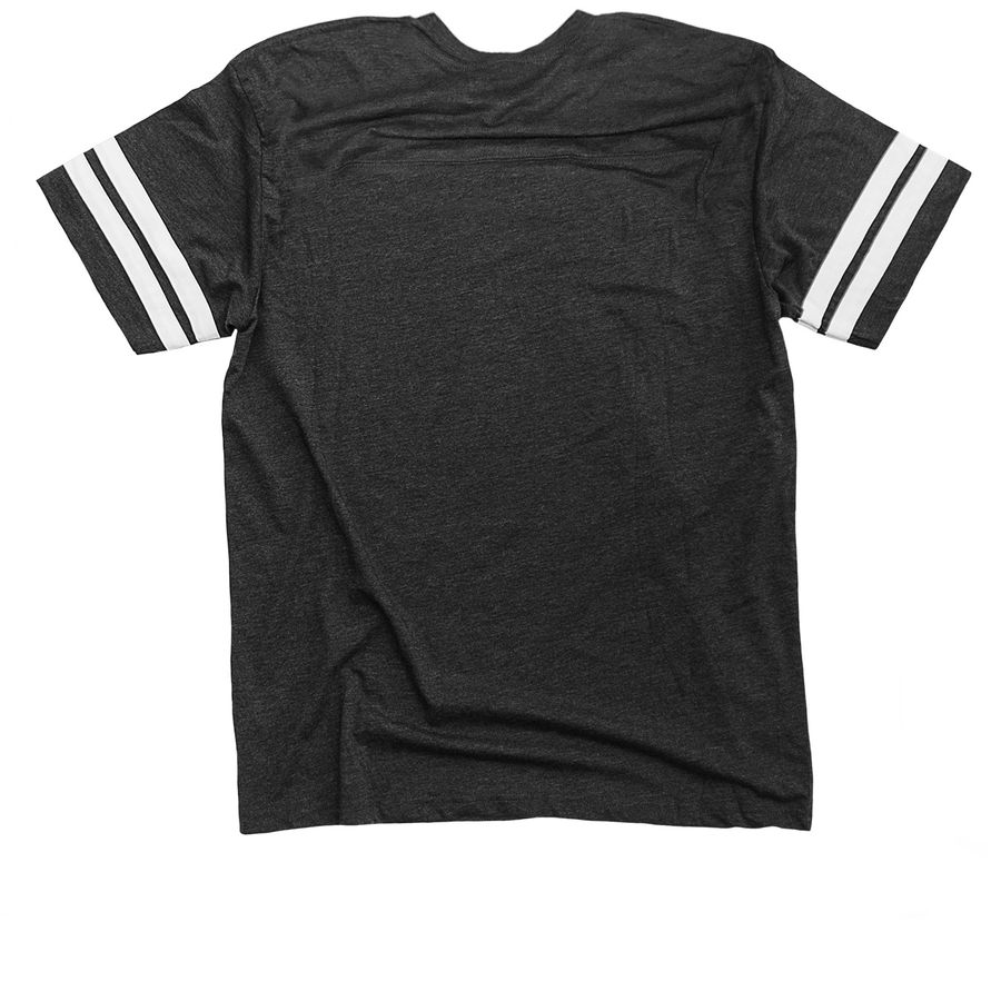 Team 'Ber Months, a Vintage Smoke / White Football Jersey Tee (back-view)