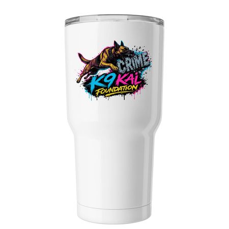 Take a Bite out of Crime, a White Insulated Tumbler