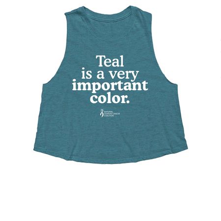 Wear Teal Day 2026, a Heather Deep Teal Women's Cropped Racerback Tank