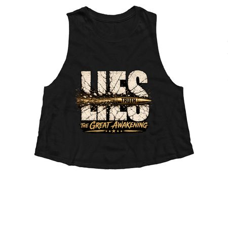 TRUTH VS LIES, a Solid Black Blend Women?s Cropped Racerback Tank